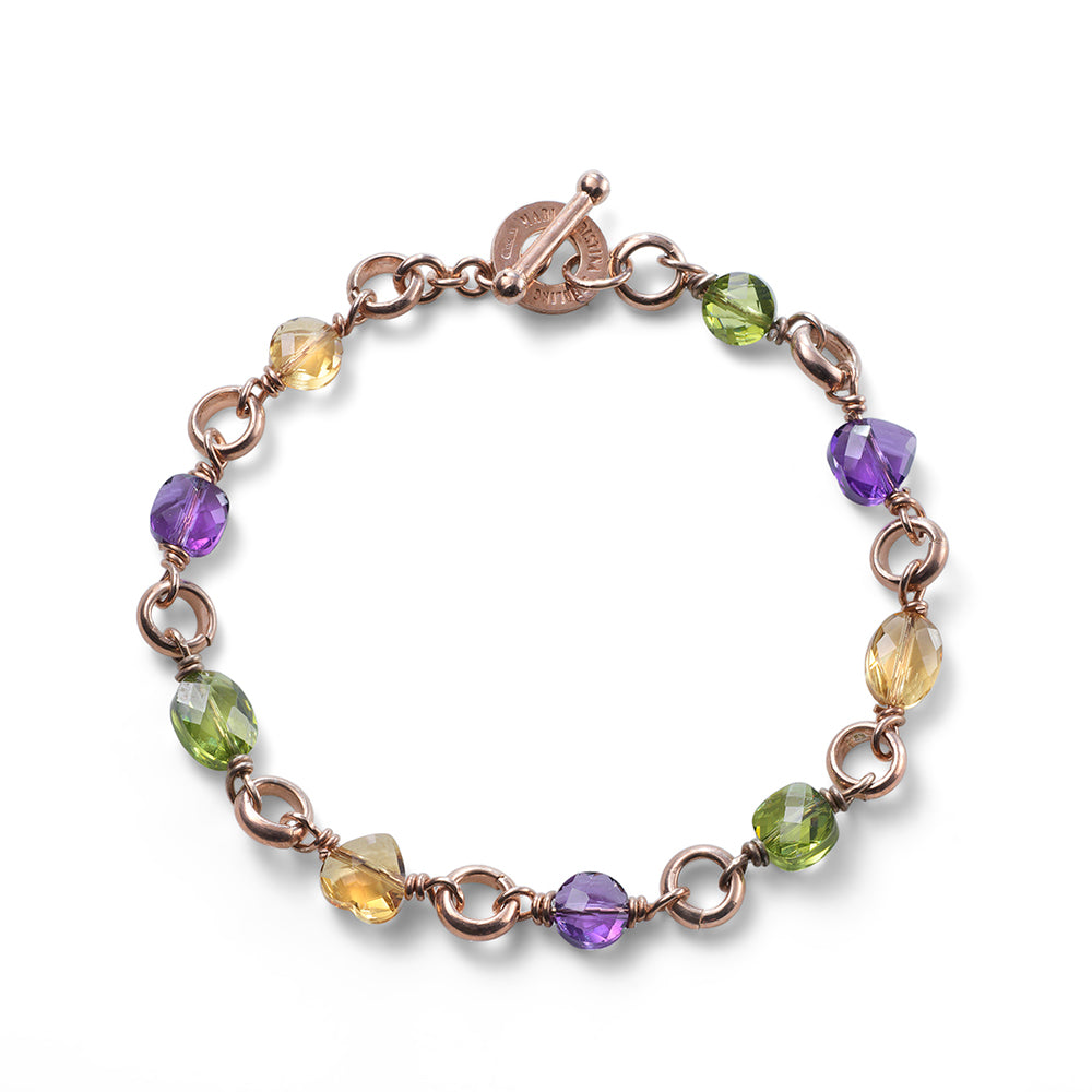 Bracciale Claudine Maria Cristina Sterling argento rosa e quarzi