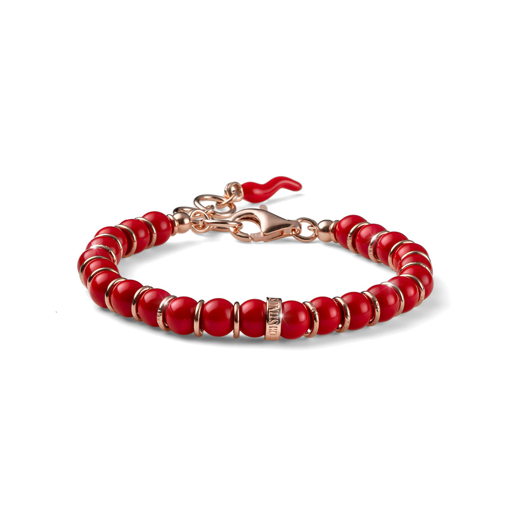 Bracciale donna Encanto corallo rosso e argento Maria Cristina Sterling