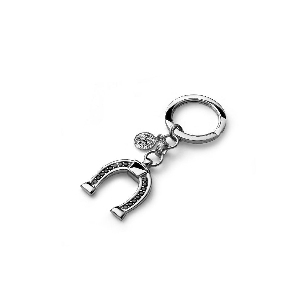 MEN'S SILVER HORSESHOE KEY RING