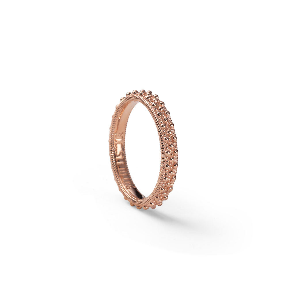 Anello Unisex sottile in Argento puntinato 925