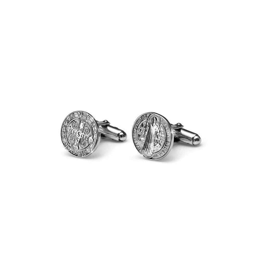 MEN'S CUFFLINKS MY SAINT COLLECTION SILVER SAN BENEDETTO