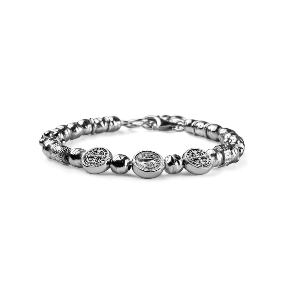 BRACCIALE UOMO COLLEZIONE MY SAINT ARGENTO 925 E TRE CHARM