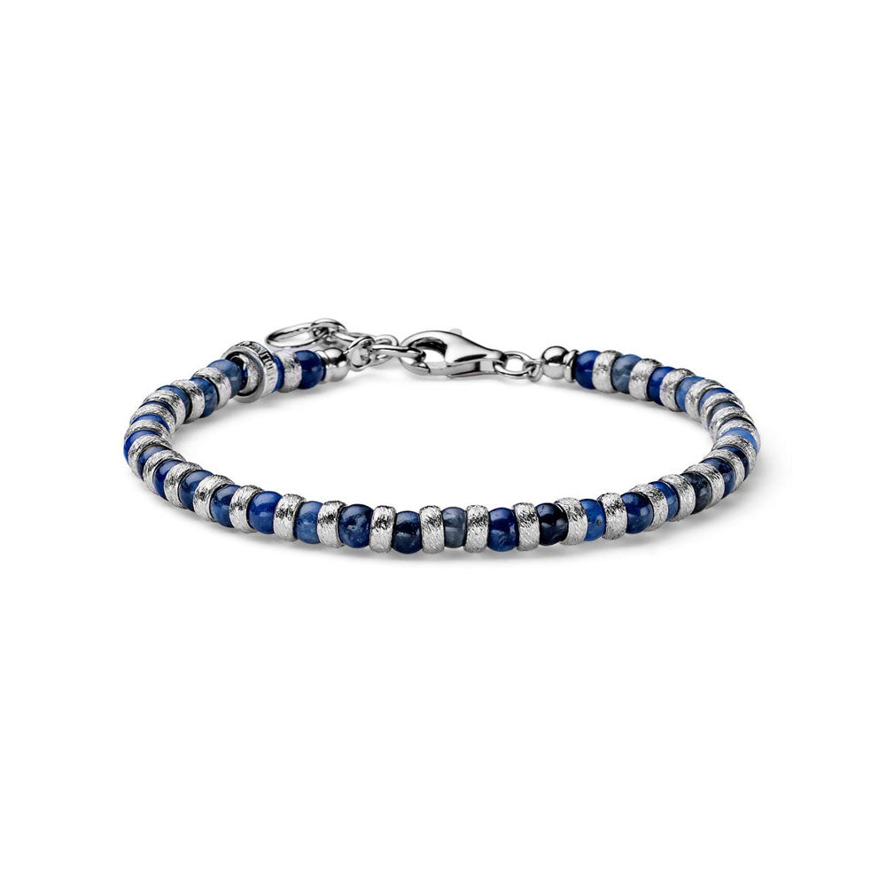BRACCIALE UOMO SNAKE CLASSIC STYLE ARGENTO E SODALITE