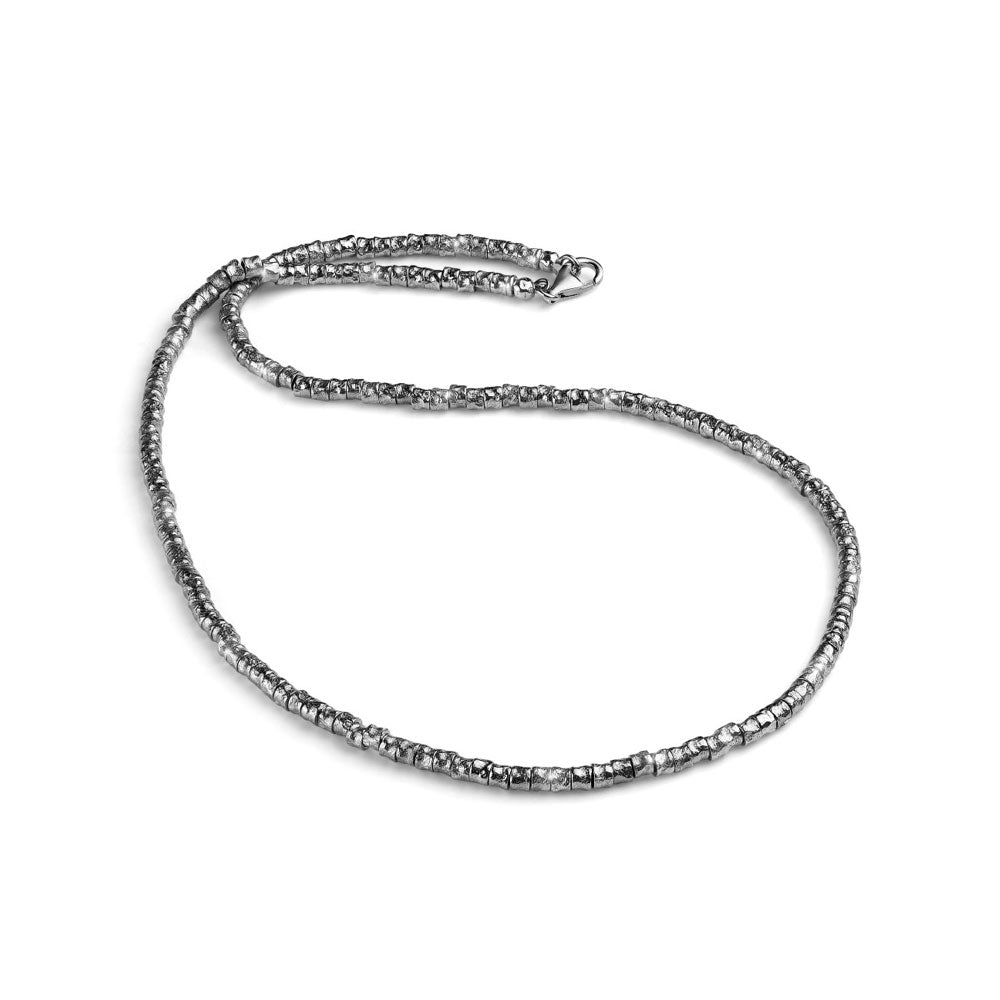 MEN'S SNAKE NECKLACE IN HAMMERED SILVER