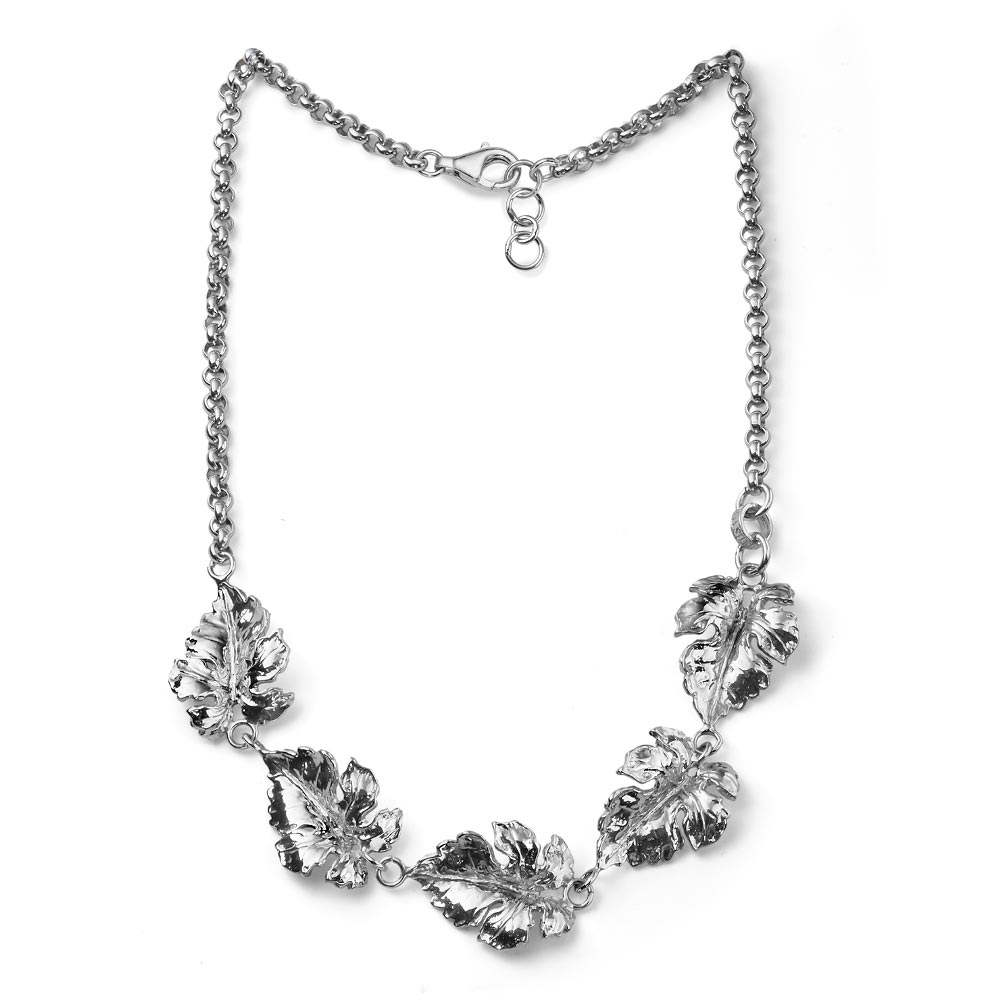 Collana donna Vitis Maria Cristina Sterling argento 5 foglie