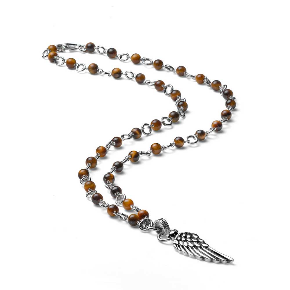 Collana uomo Nike occhio di tigre e argento Alessandro Magrino