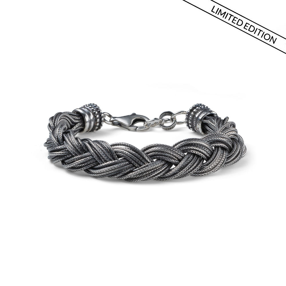 Bracciale uomo Intrecci argento brunito Maria Cristina Sterling