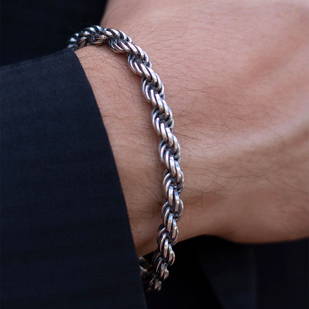 bracciale uomo intreccio argento Maria Cristina Sterling