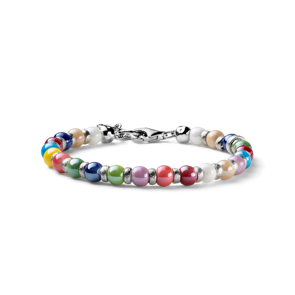Bracciale donna ceramiche colorate tonde e argento Candies Maria Cristina Sterling
