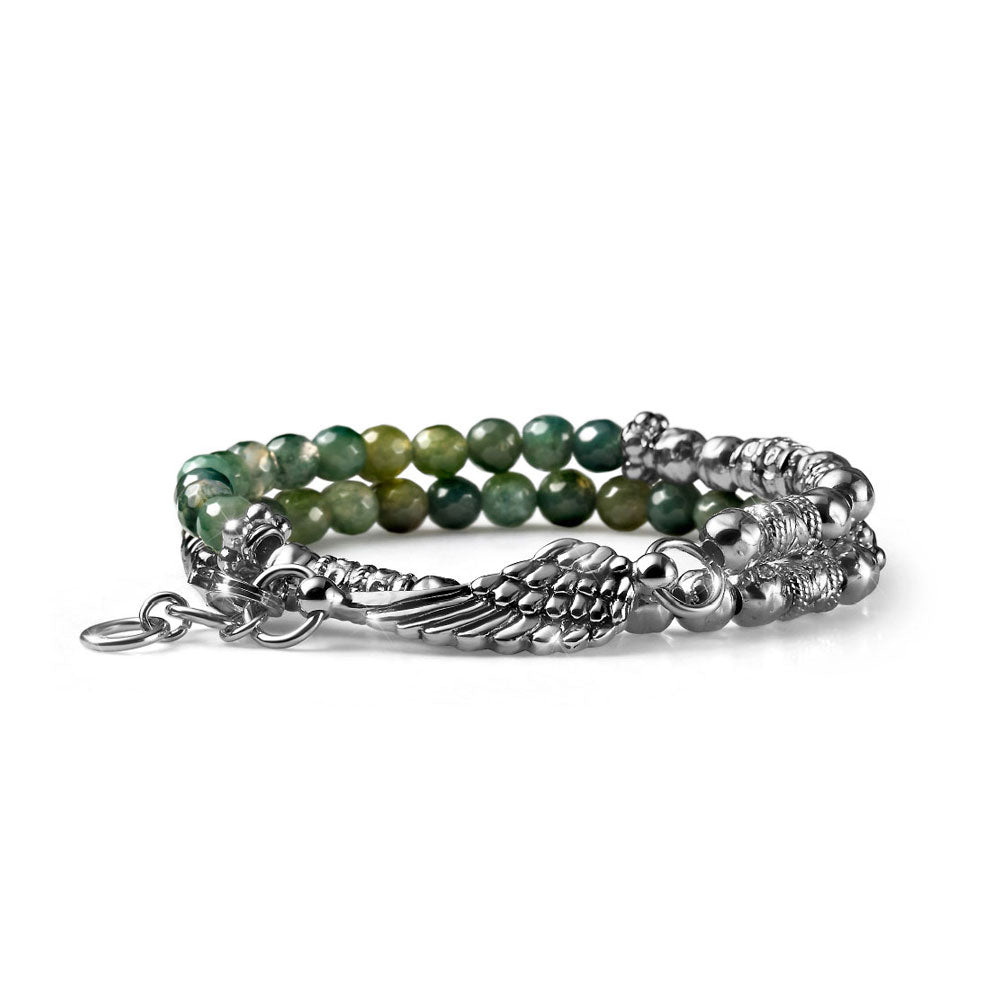 Bracciale donna Nike agata muschiata e argento 2 giri Maria Cristina Sterling