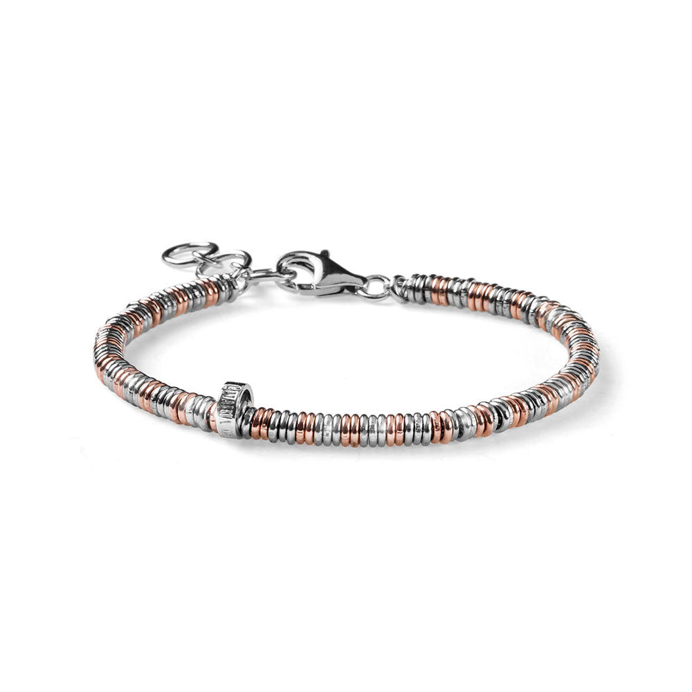 Women's snake collection bracelet with two-tone silver circles