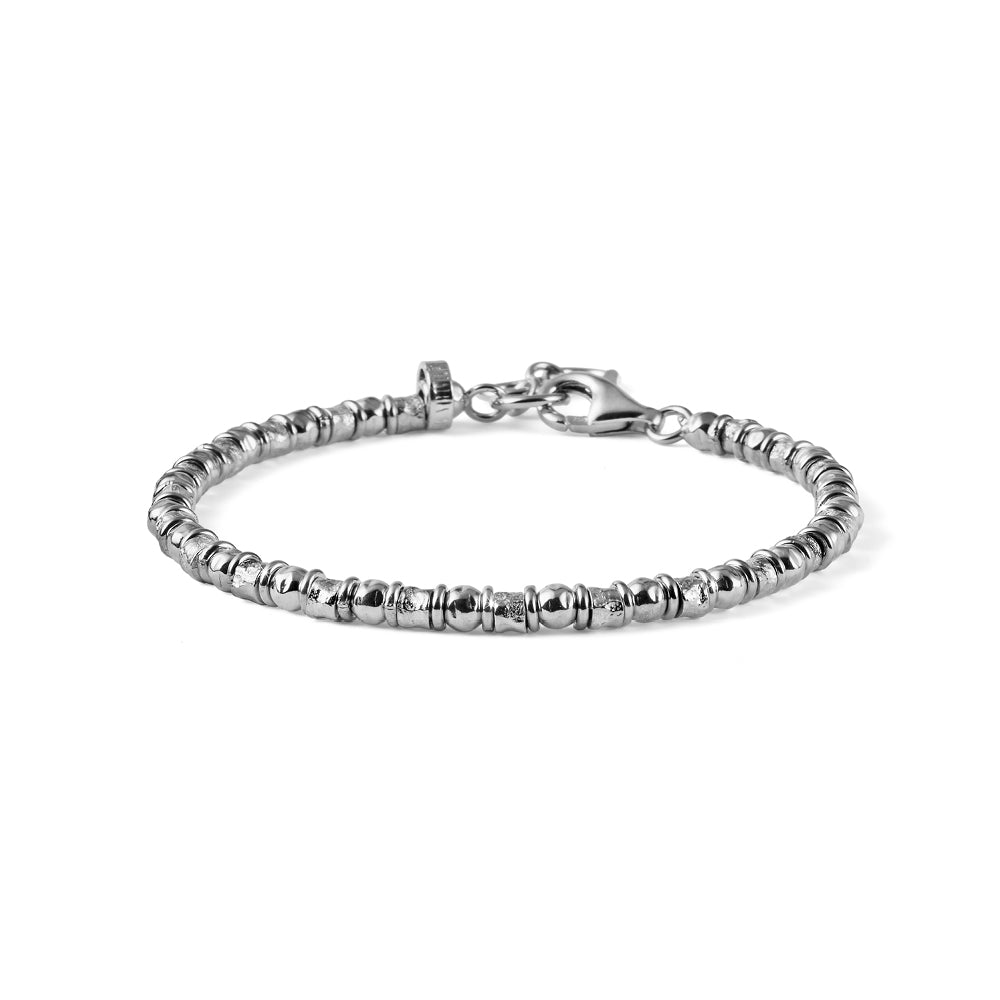 BRACCIALE UOMO HAIMA PEPITE E SFERE IN ARGENTO