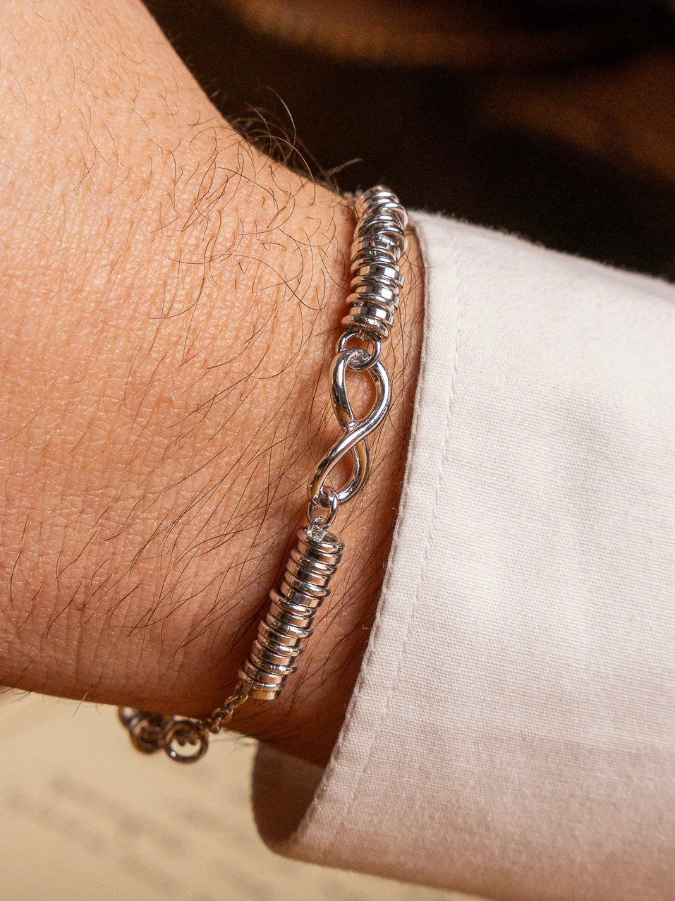 MEN'S INFINITY LIFE SNAKE BRACELET IN SILVER