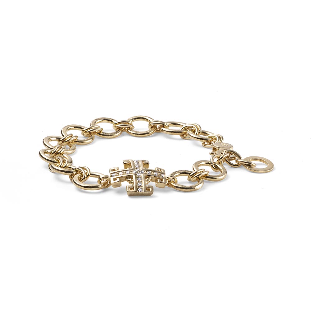 Bracciale Brilliant Dreams Croce Bisanzio in argento oro