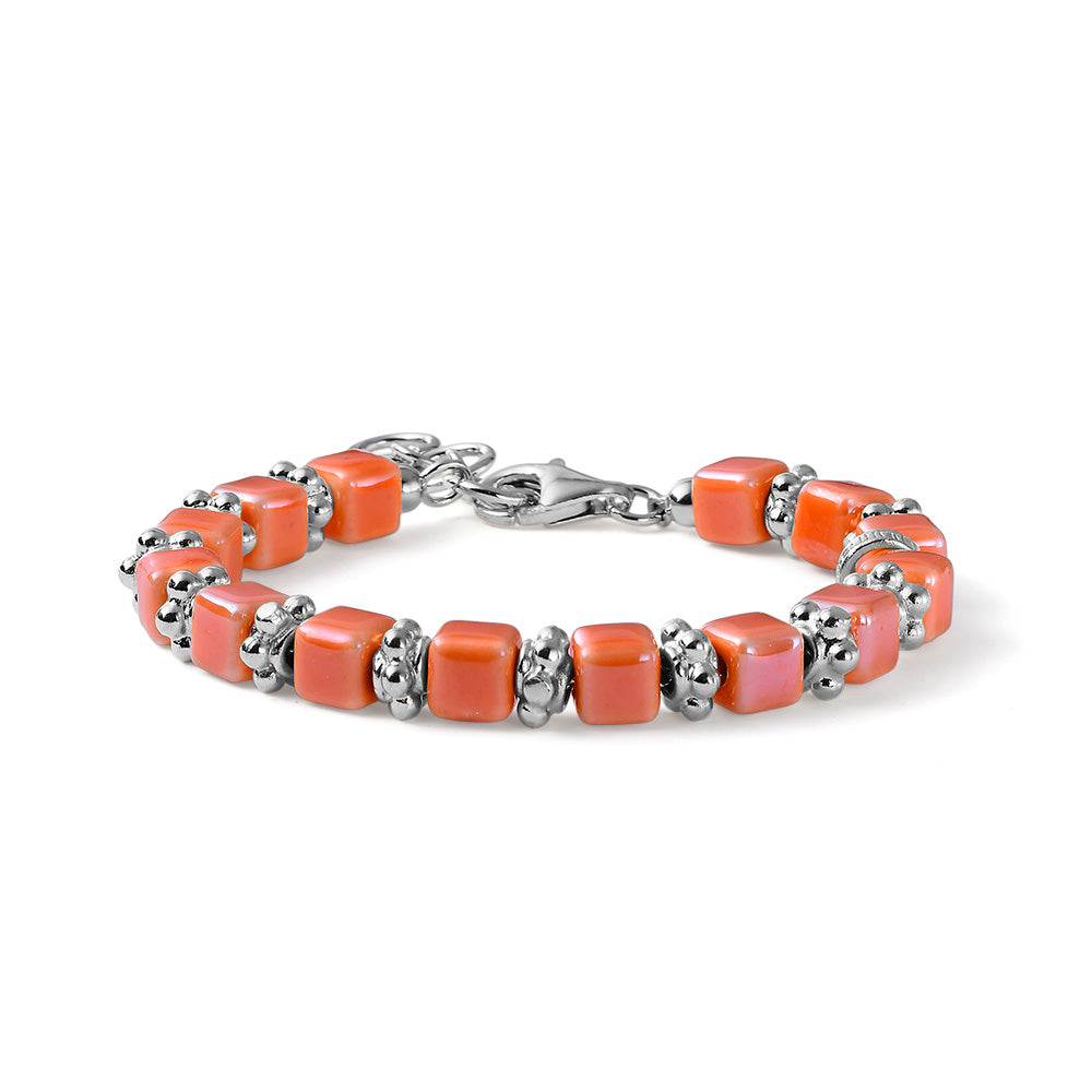 Bracciale donna Riviera ceramica Sweet e fiori in argento