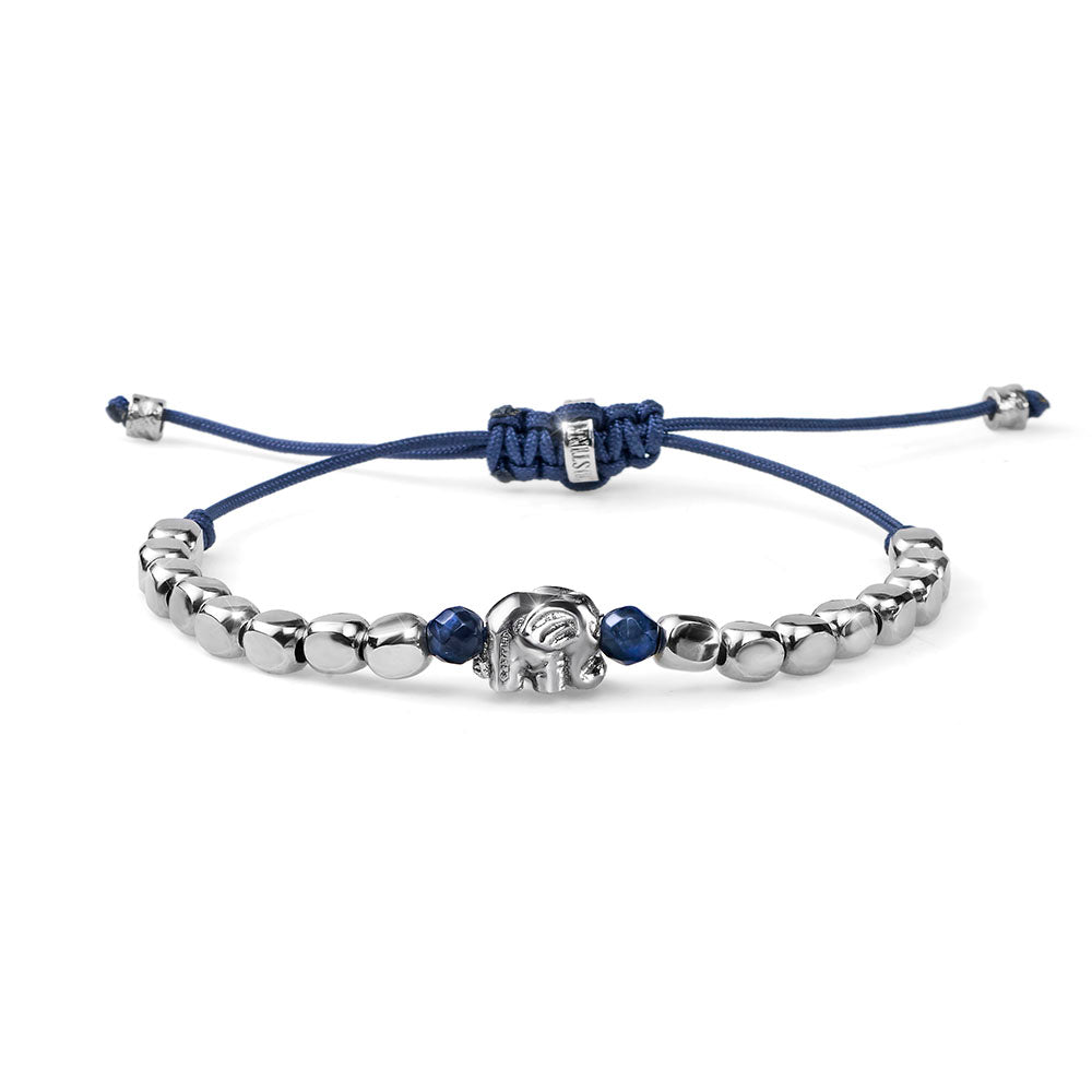 Bracciale Elefante con cordino regolabile blu