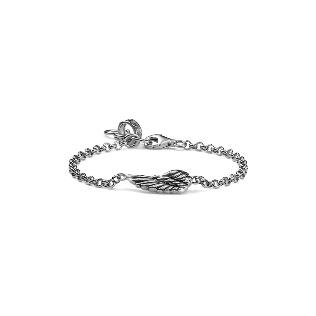 CHILD BRACELET WITH SILVER CHAIN ​​AND WING CHARM