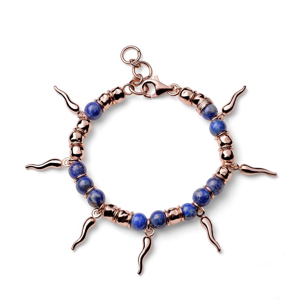 Encanto women's bracelet in silver and Lapis 7 horns