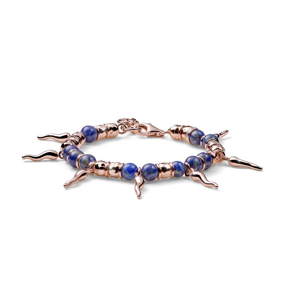 Encanto women's bracelet in silver and Lapis 7 horns