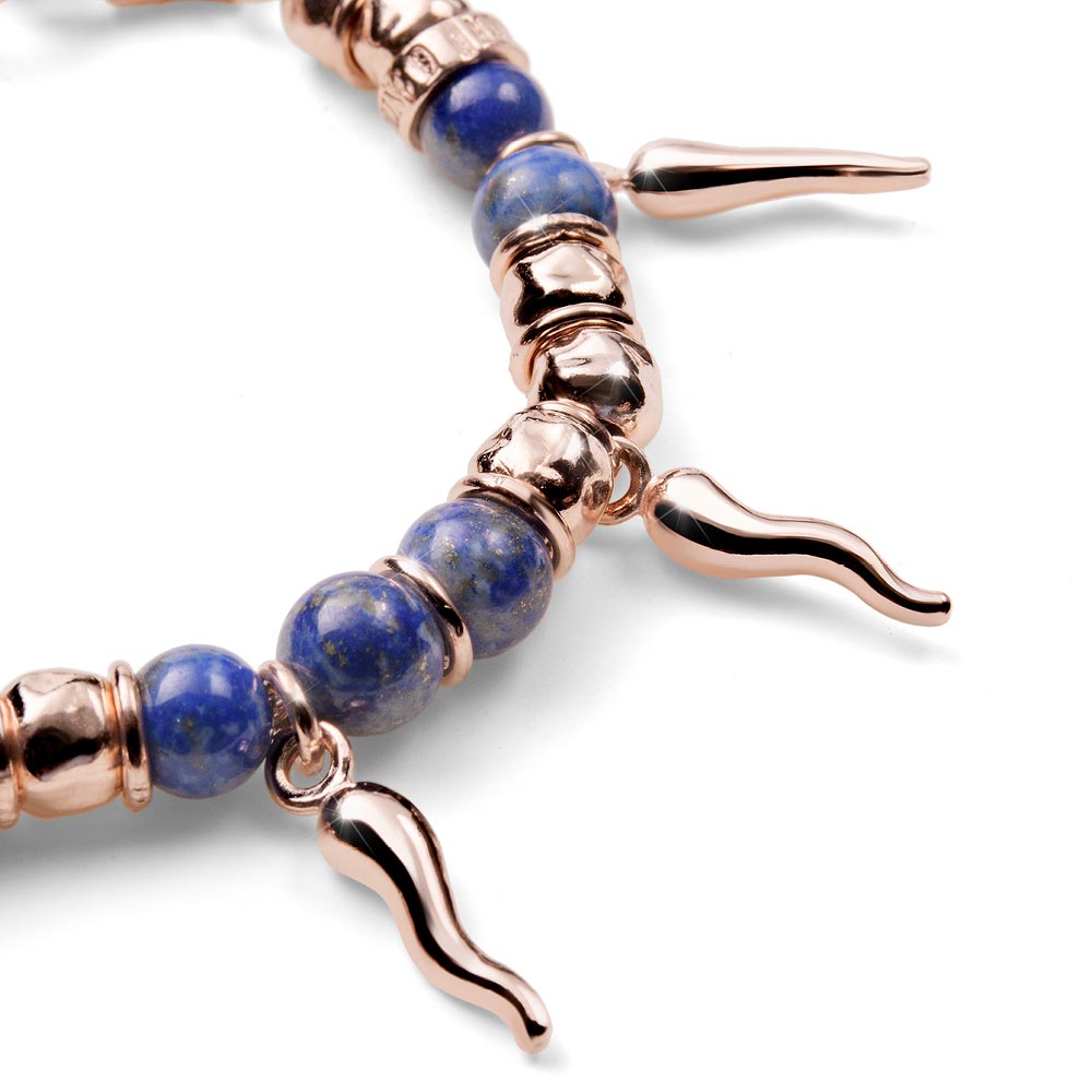 Encanto women's bracelet in silver and Lapis 7 horns