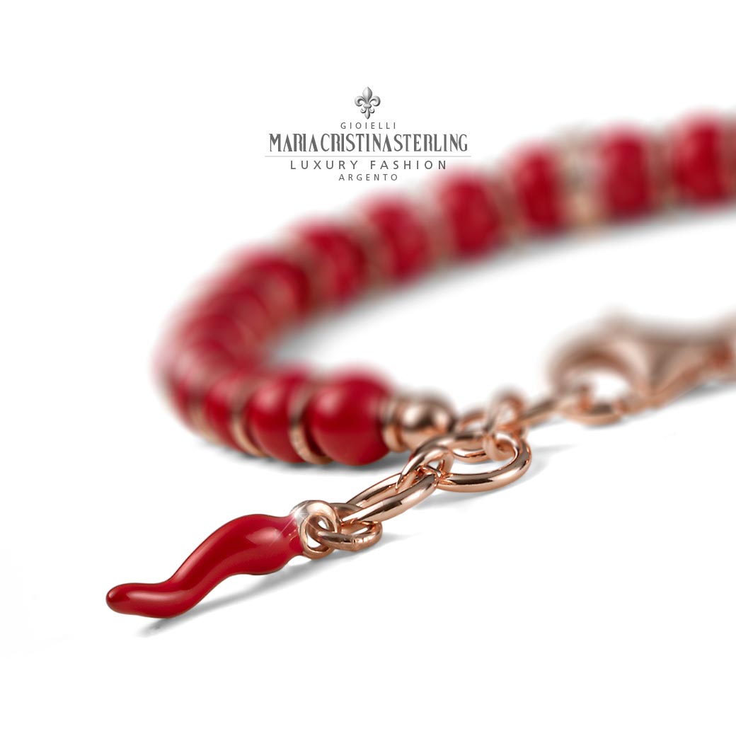 Bracciale donna Encanto corallo rosso e Argento