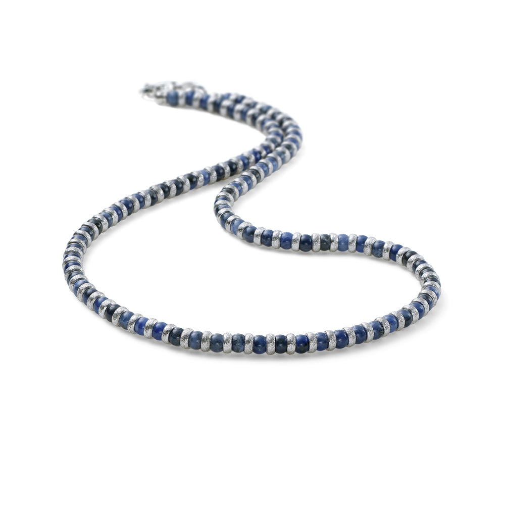 Collana Uomo Snake Classic Argento e Sodalite