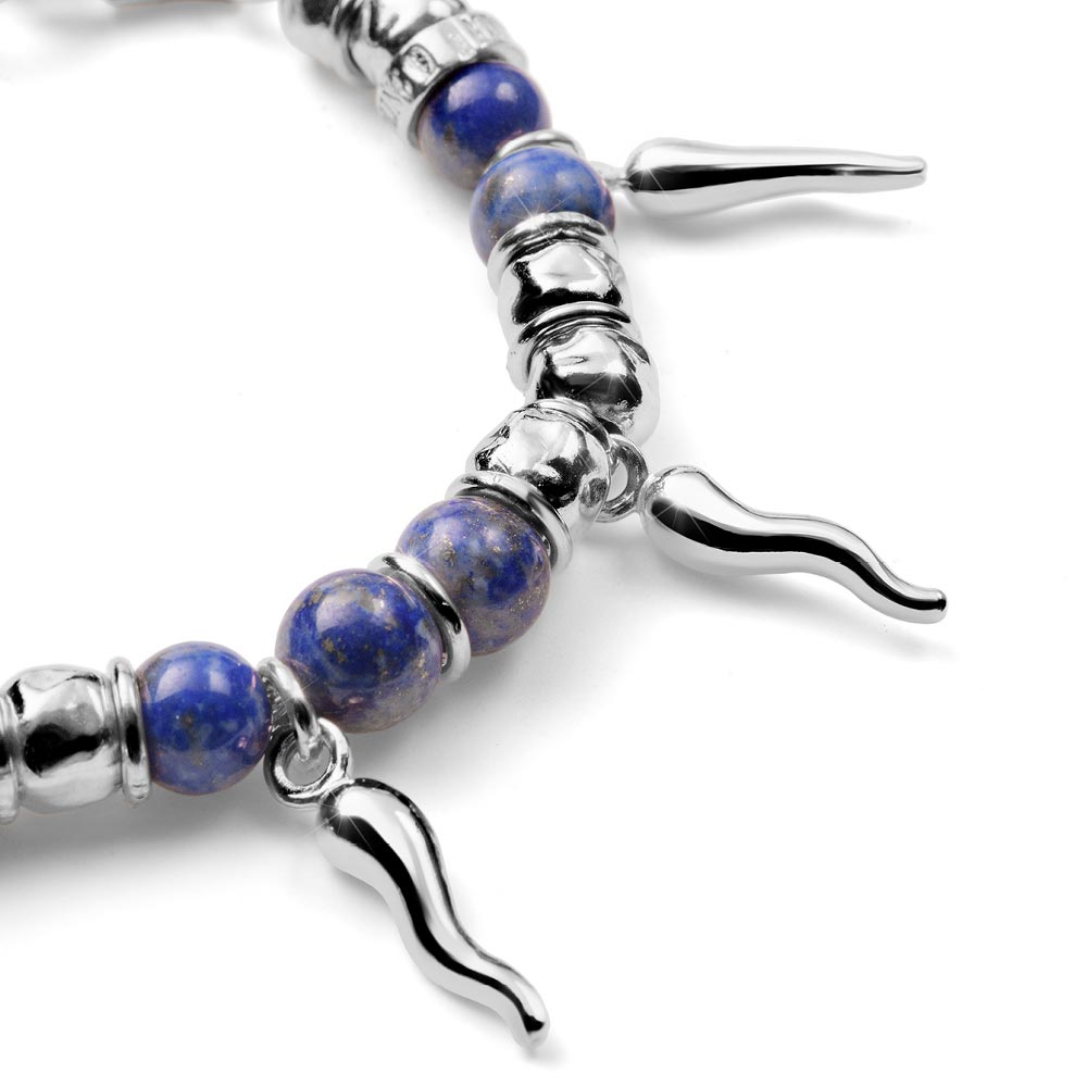 Encanto women's bracelet in silver and Lapis 7 horns