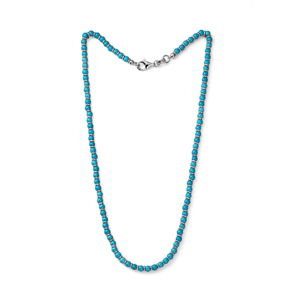 Encanto woman necklace Aulite light blue and silver circles 45 cm