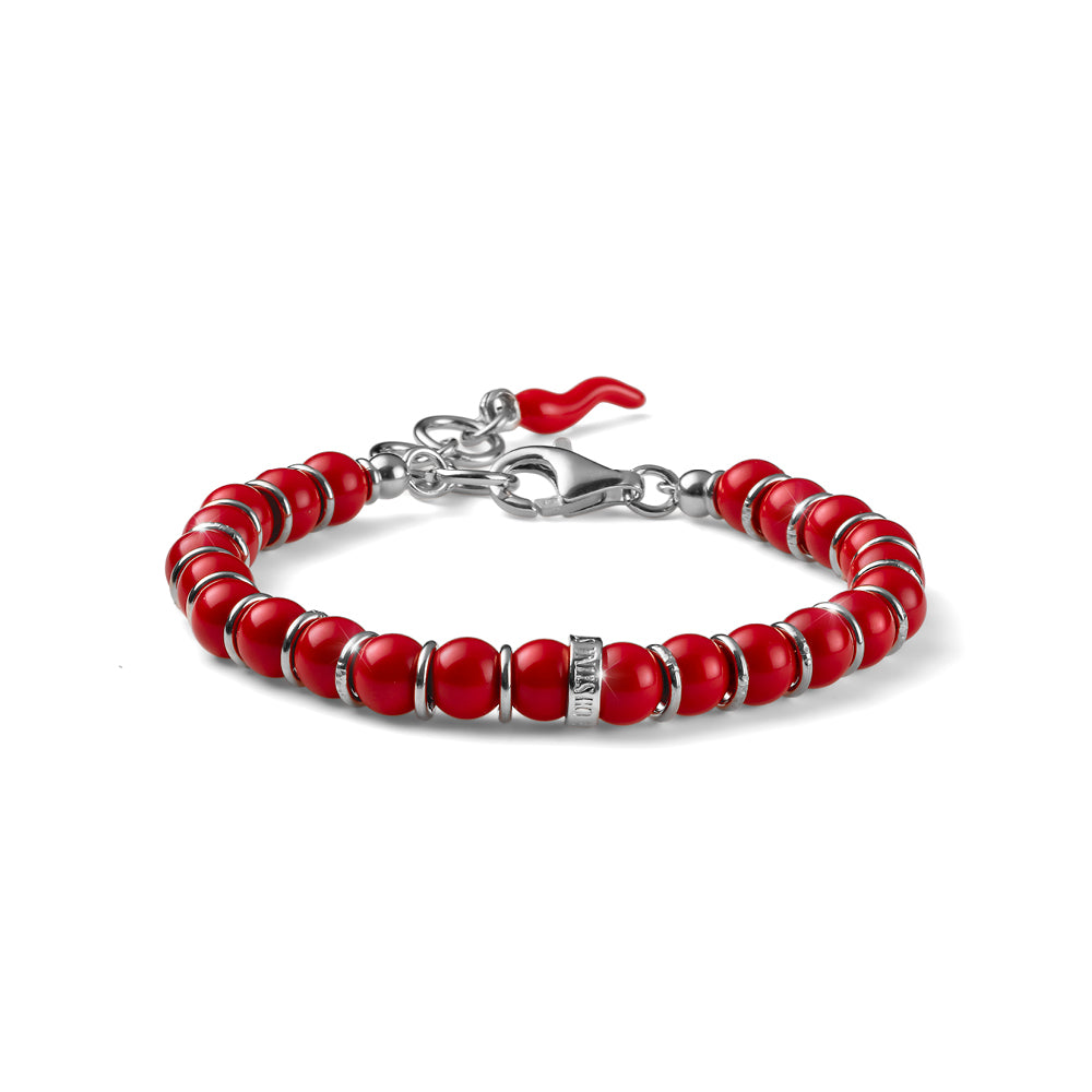 Encanto women's bracelet in red coral and silver