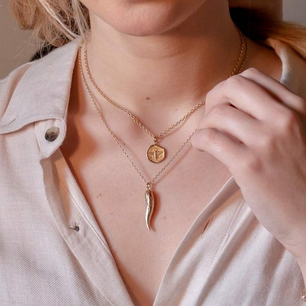 Collana In Argento Sterling Placcato Oro Rosa 14K Con Cuore Pavé - Foto 9