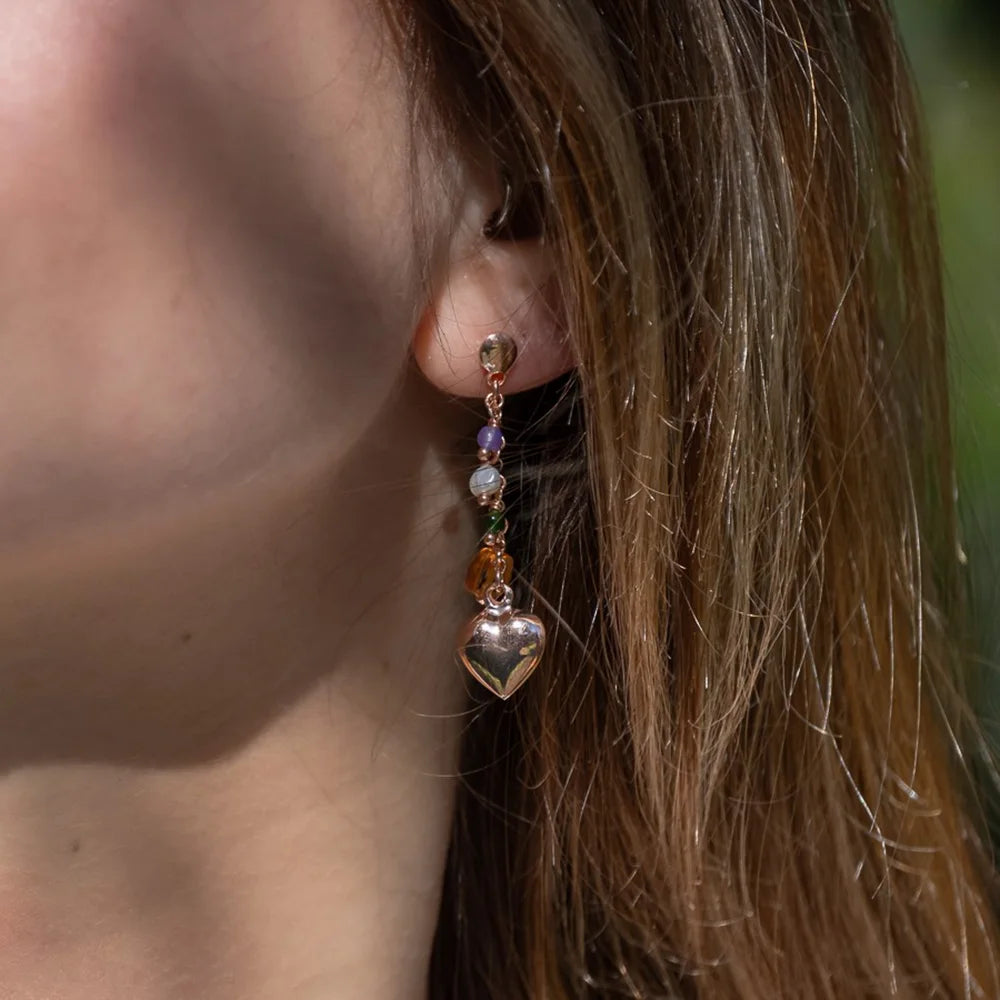 Joy Claudine quartz and pink silver earrings