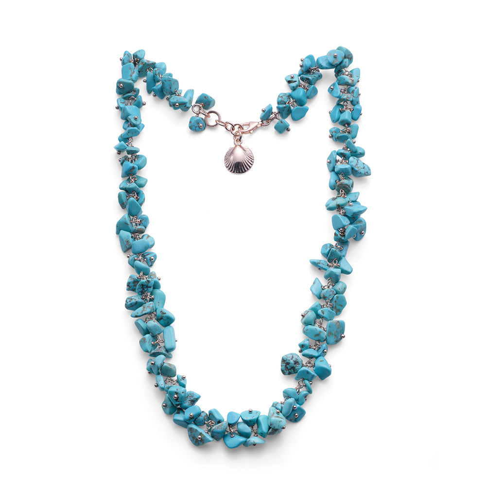 COLLANA DONNA COLLEZIONE ELBA ARGENTO 925 E AULITE CELESTE