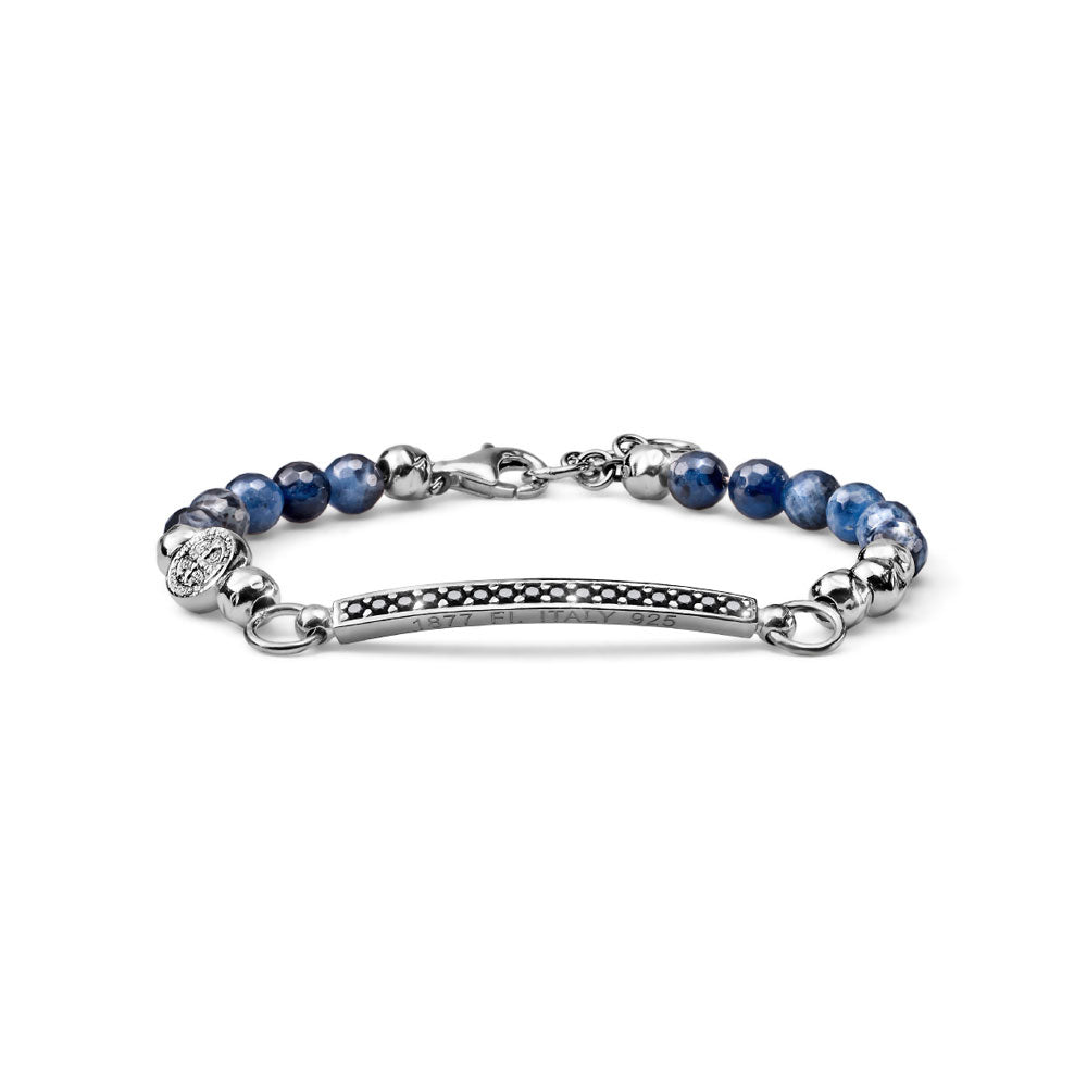 Bracciale uomo Cue argento e sodalite My Saint Alessandro Magrino