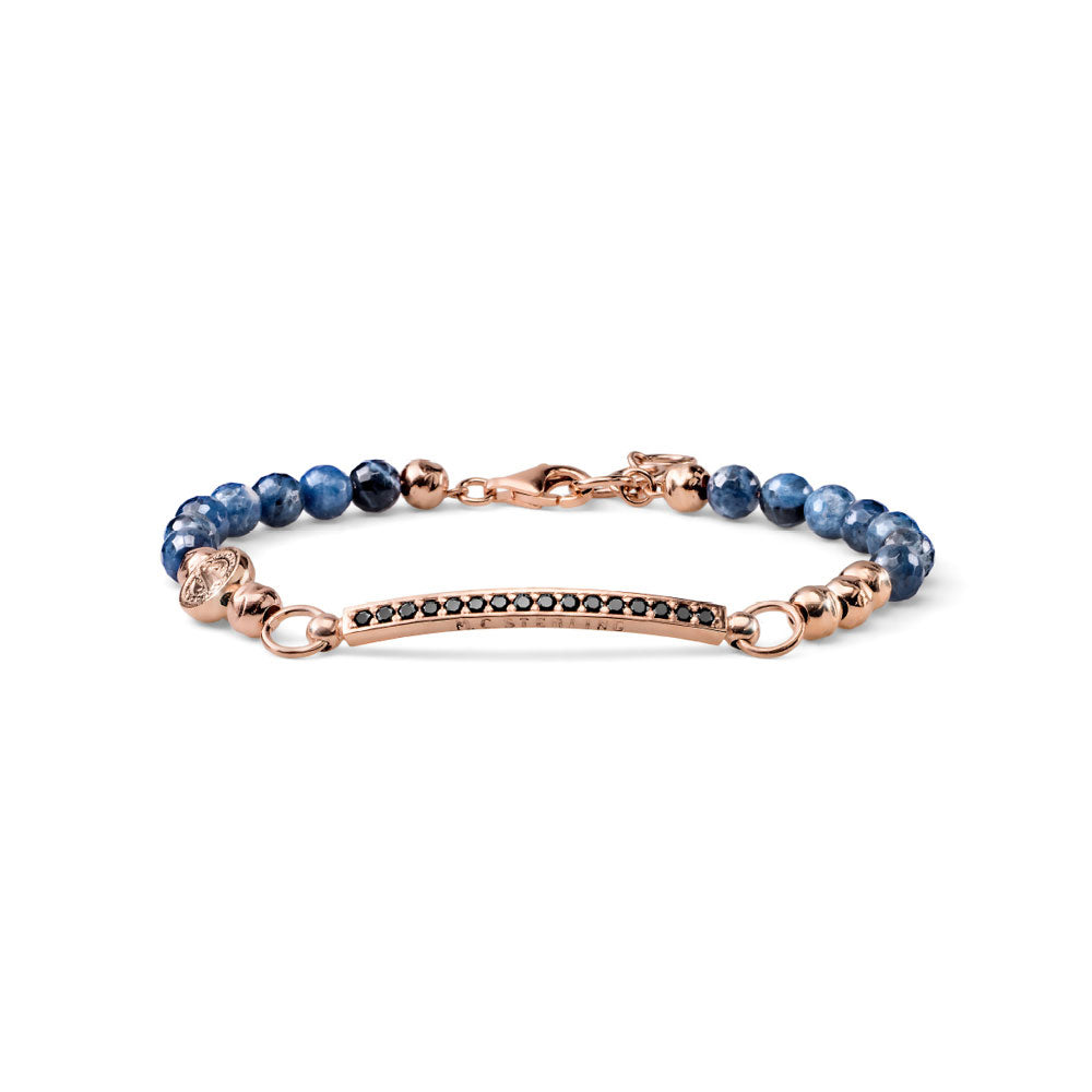 Bracciale uomo Cue argento rosa e sodalite Alessandro Magrino