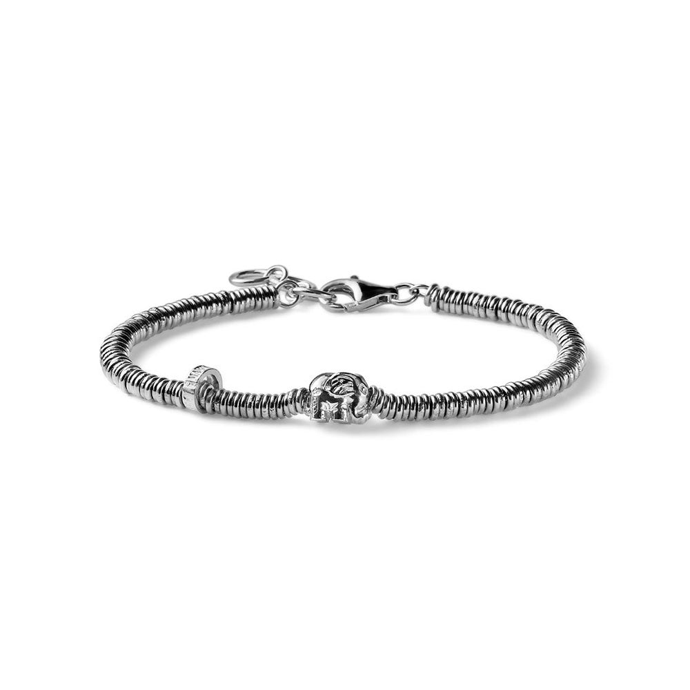 MEN'S SILVER BRACELET SNAKE ELEPHANT CHARM