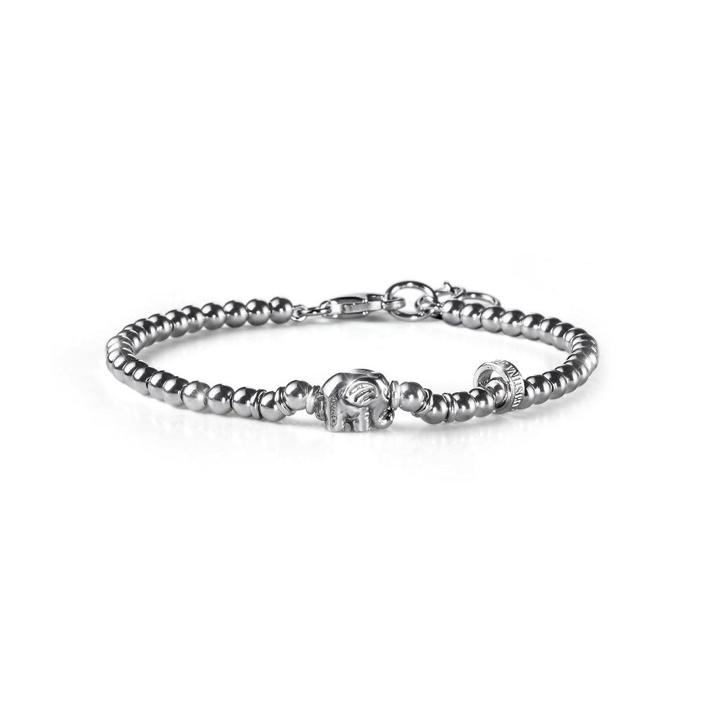 BRACCIALE UOMO SFERE ARGENTO E CHARM ELEFANTE