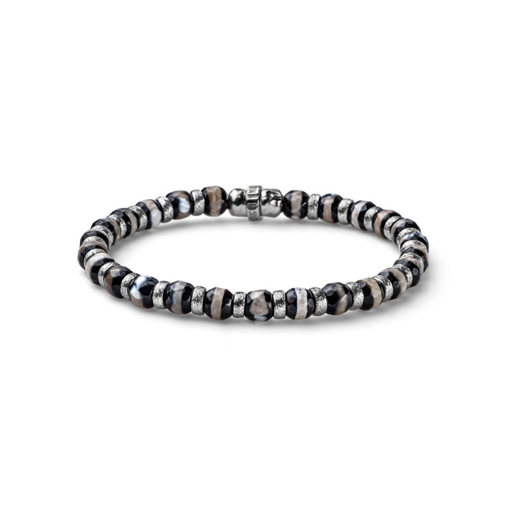 MEN'S ESSENTIAL SILVER AND STRIPED AGATE LIMITED EDITION BRACELET