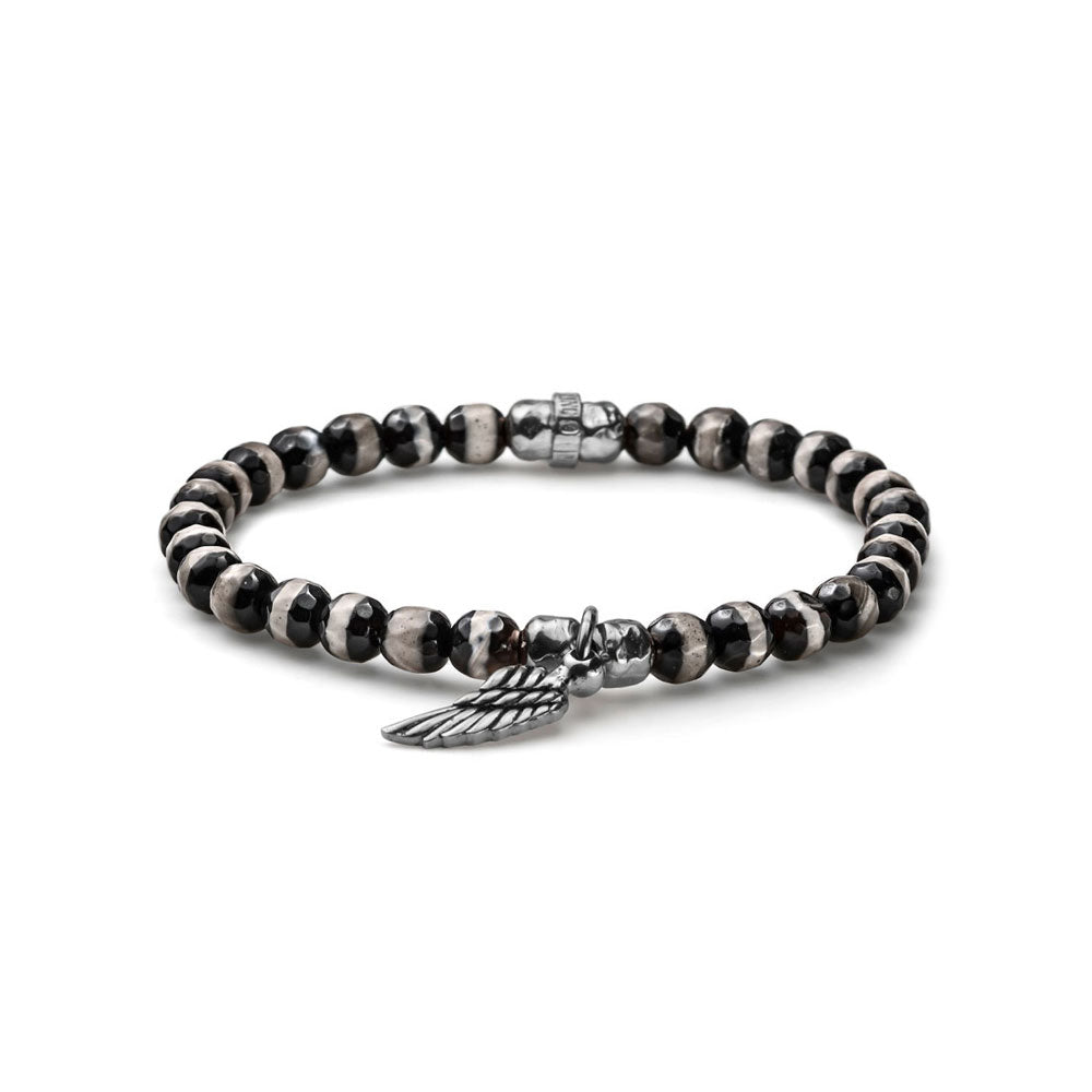 MEN'S NIKE ESSENTIAL LIMITED EDITION SILVER AND STRIPED AGATE BRACELET