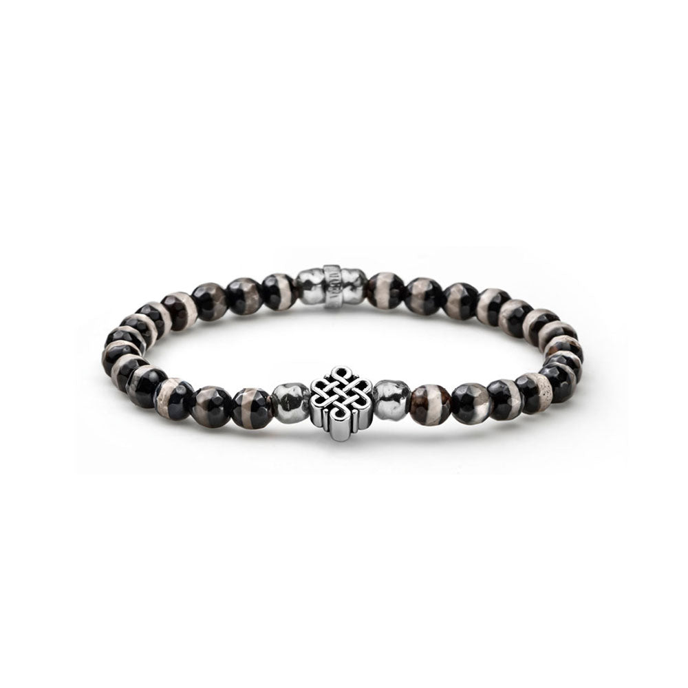 MEN'S ESSENTIAL ETERNITY LIMITED EDITION SILVER AND STRIPED AGATE BRACELET