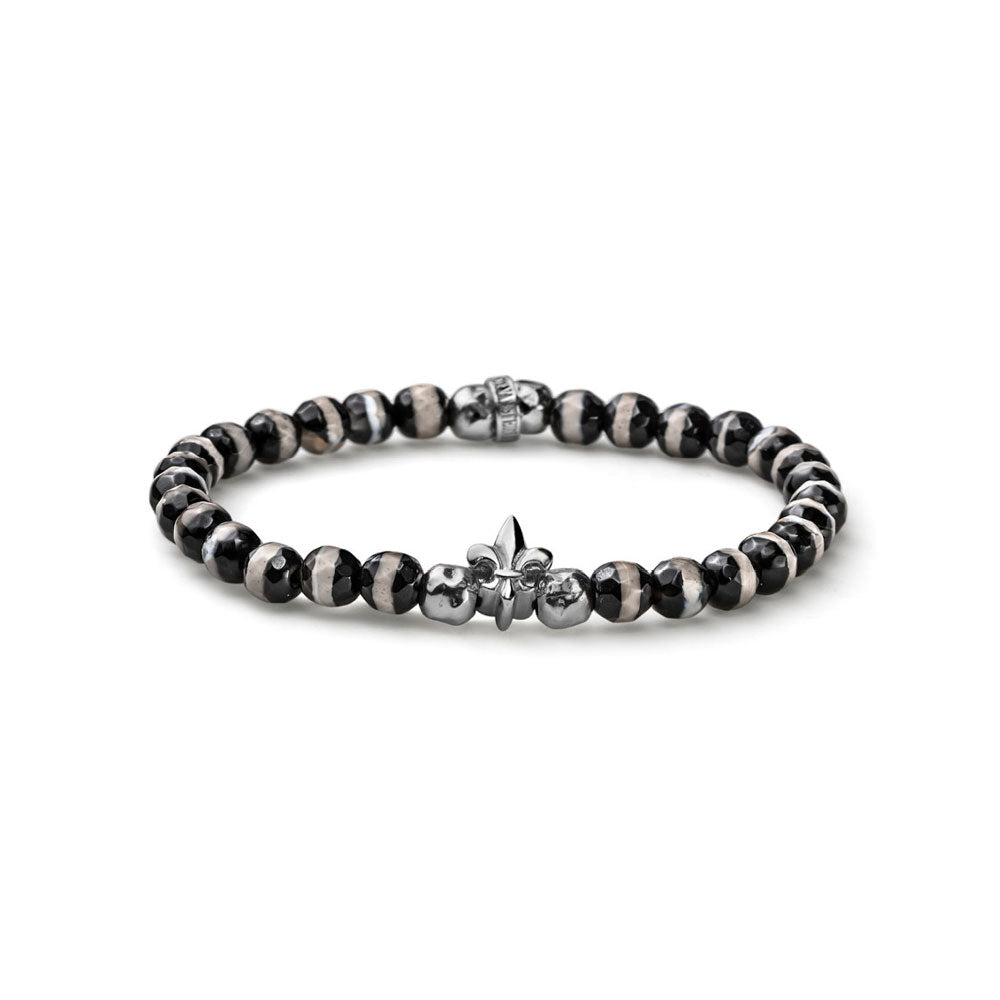 MEN'S ESSENTIAL LILY LIMITED EDITION SILVER AND STRIPED AGATE BRACELET