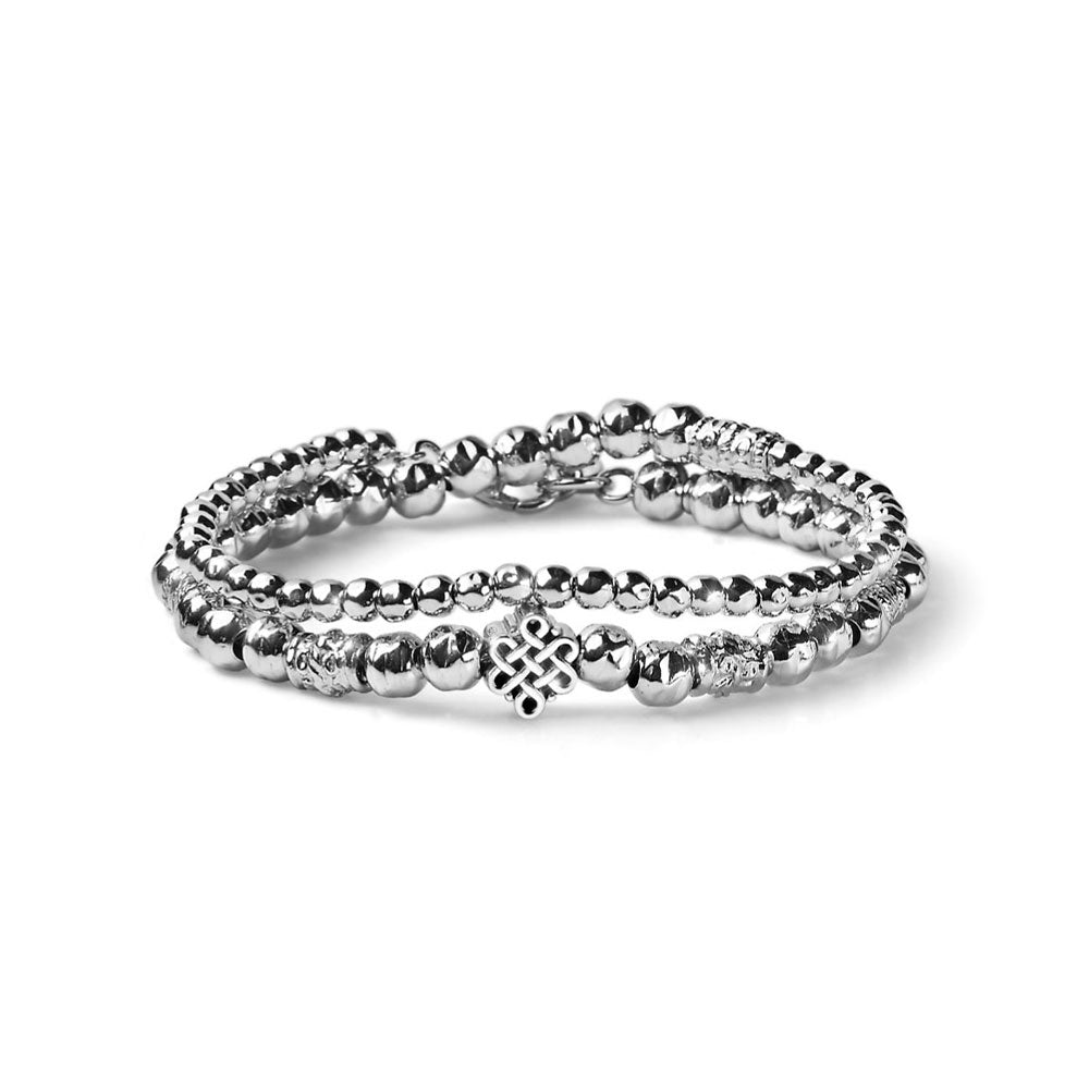 BRACCIALE ETERNITY SFERE D'ARGENTO DOPPIO GIRO