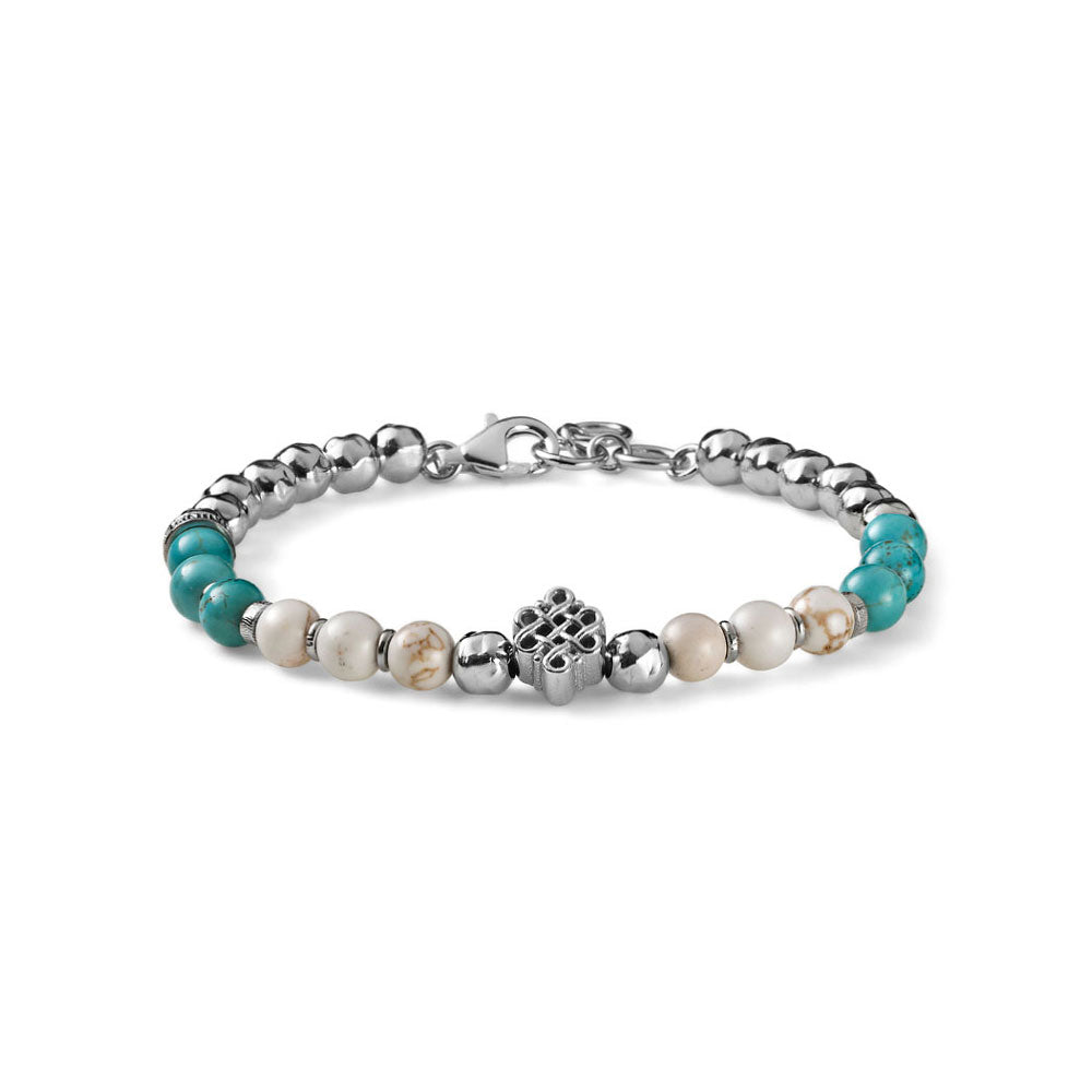 BRACCIALE ETERNITY ARGENTO AULITE BIANCA E CELESTE PERSONALIZZATO