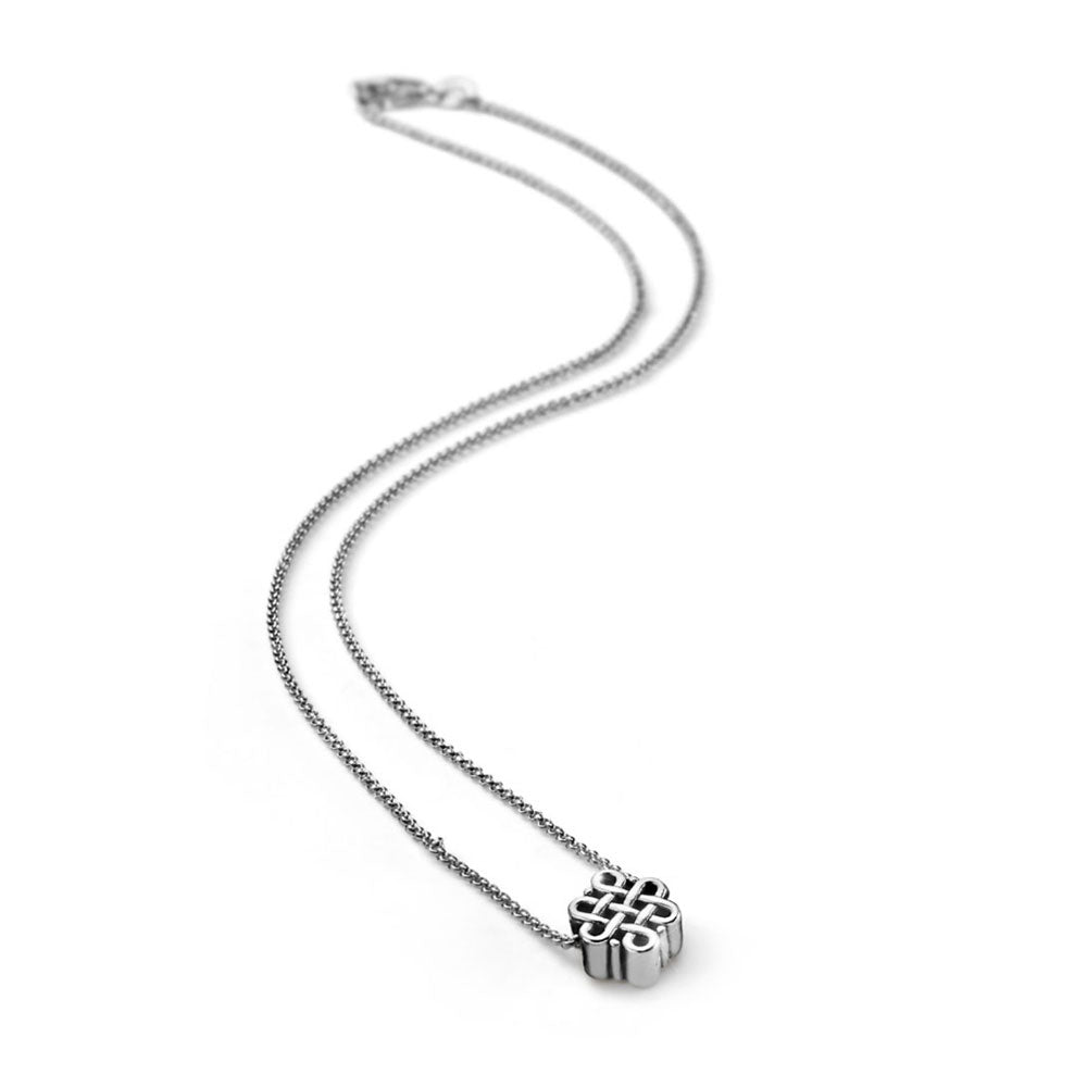 SILVER ETERNITY NECKLACE WITH LOVE KNOT PENDANT