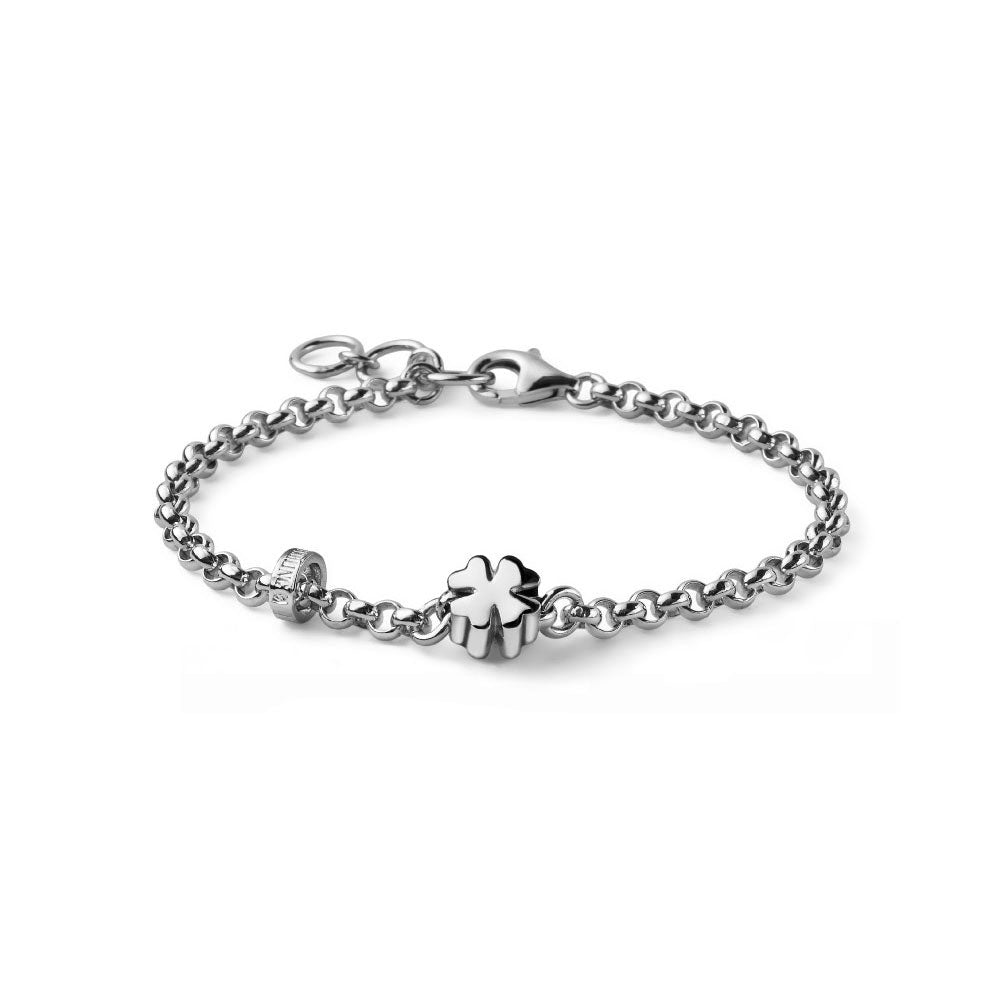 LUCKYOU SILVER MEN'S BRACELET WITH COURT LEAF CHARM