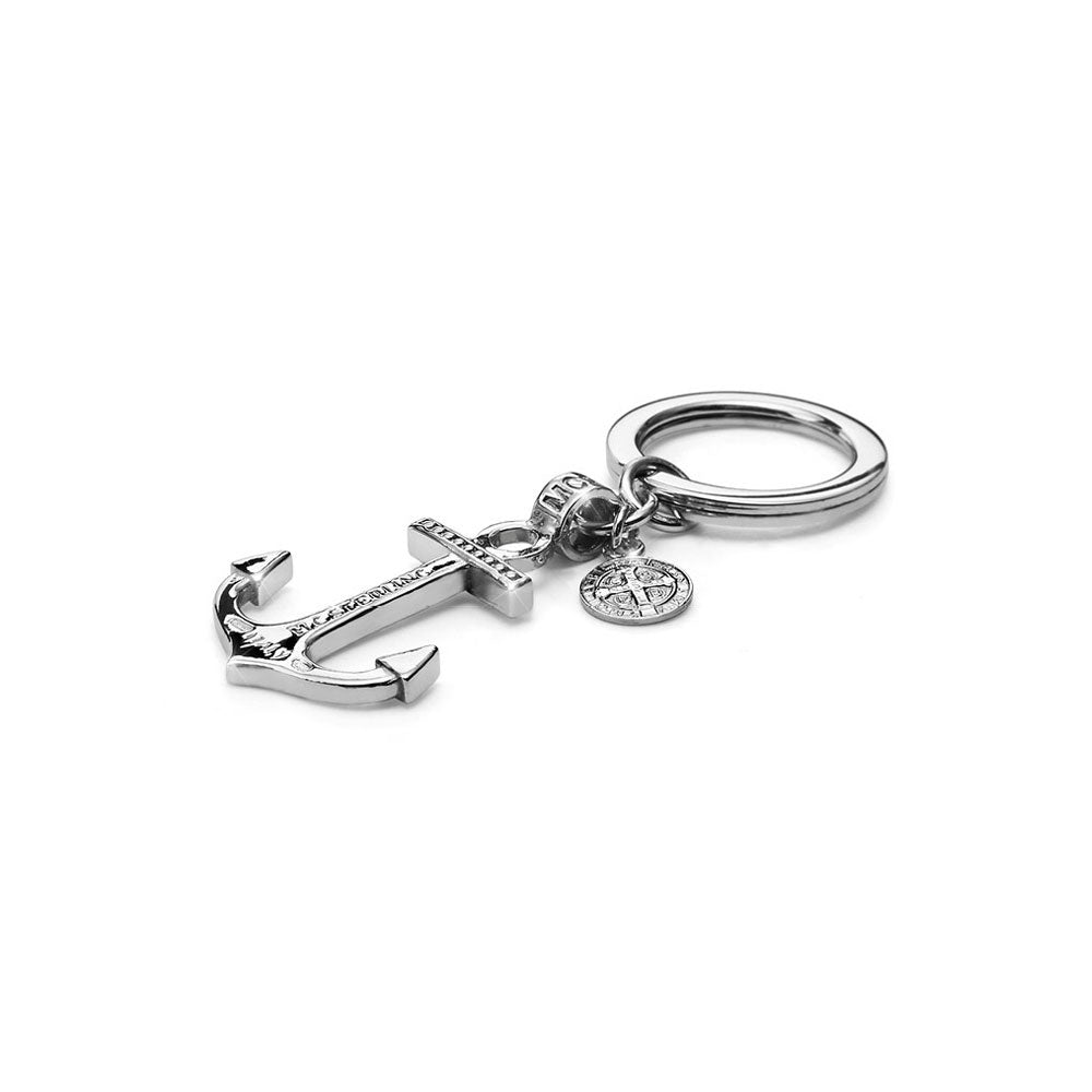 MEN'S KEY RING NEPTUNE COLLECTION SILVER WITH ANCHOR