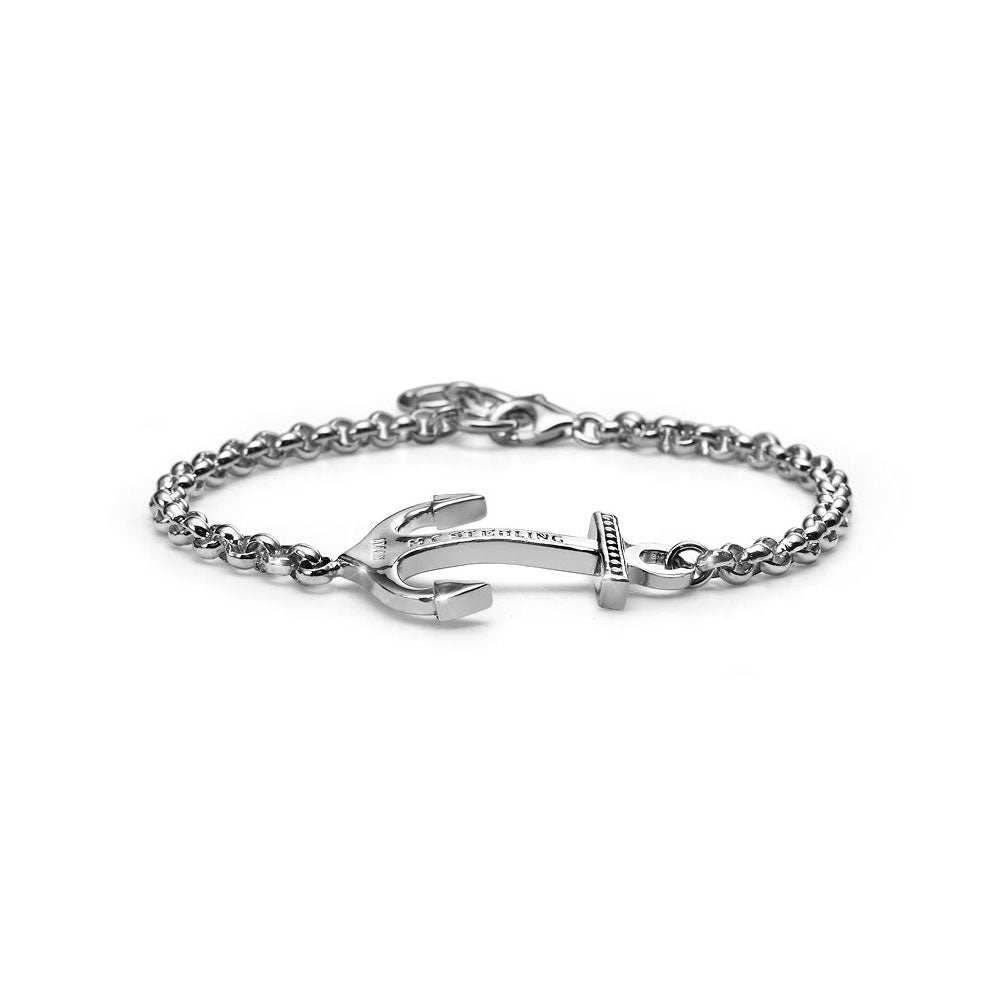 MEN'S BRACELET NEPTUNE 925 SILVER ANCHOR CHARM