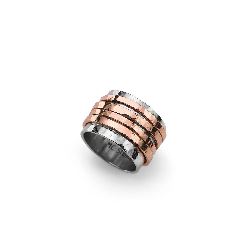 UNISEX RING CIRCLE COLLECTION ROSE GOLD PLATED SILVER