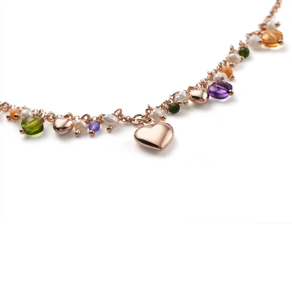 Joy Claudine women's necklace with quartz and pink silver