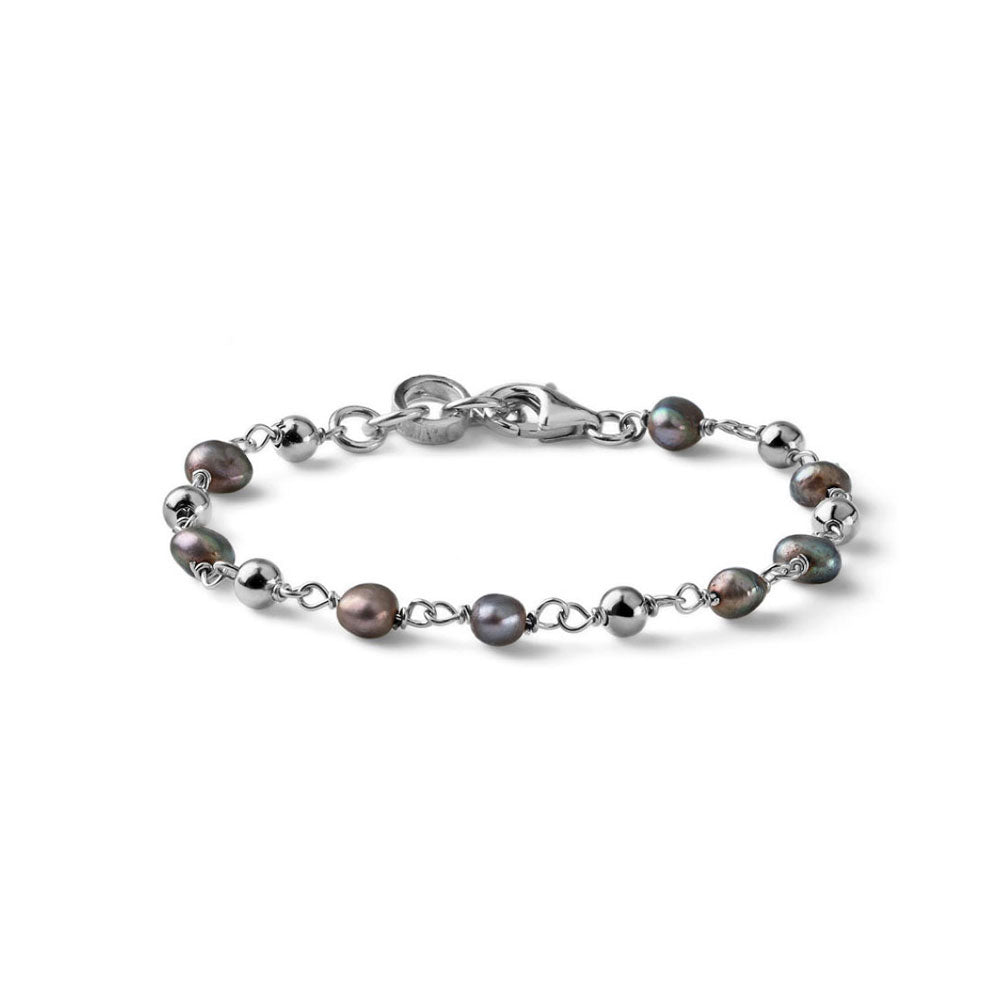 WOMEN'S BRACELET DREAMS COLLECTION SILVER AND GRAY PEARLS