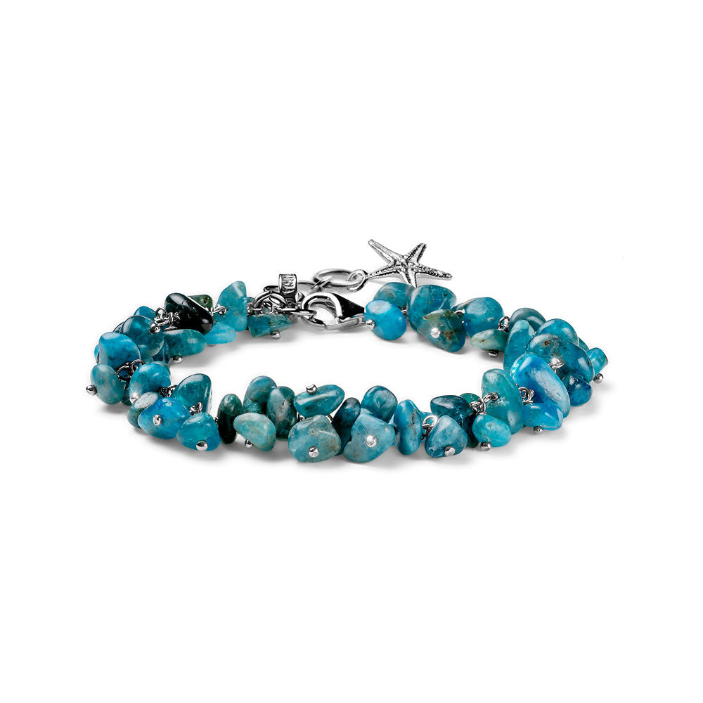 WOMEN'S BRACELET ELBA SILVER AND BLUE APATITE STAR CHARM